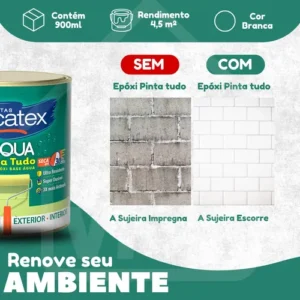 Epóxi Tinta Base Água Azulejo Banheiro Madeira Cozinha 900ml - Imagem 4