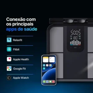 Balança De Bioimpedância 8 Sensores Relaxmedic Digital Preto - Imagem 9
