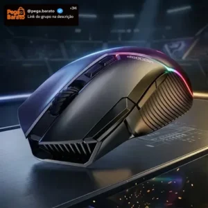 BASIKE mouse gamer sem fio RGB Mouse Recarregável Mouse, Mouse Tri-Modes BT5.1/Tipo C com fio/Sem fio 2.4G - Sensor 30G - 12.800 DPI - 96g Leve 9 ComandosAjustávels Up to 260h Battery Life for PC/Mac - Imagem 1