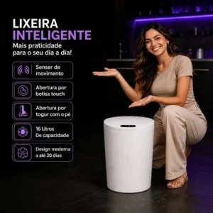 Lixeira Automática Sensor Recarregável Escritório usb 16 L - Imagem 8