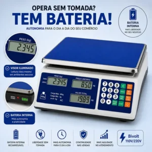 Balança Comercial Digital 40kg Alta Precisão Bateria Precisa - Imagem 6