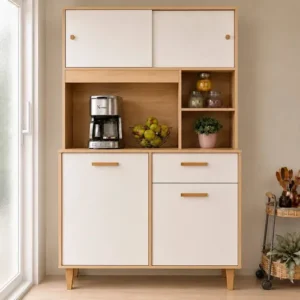 Armário De Cozinha Completa Compacta Dália 5 Portas 1 Gaveta Com Balcão Paneleiro Blue Moby - Imagem 2
