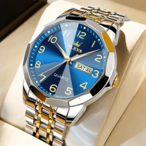 Relógio Masculino Original Olevs 9970 Aço Luminoso Clássico - Imagem 2