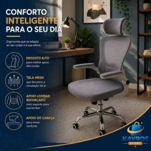 Cadeira De Escritório Presidente Office Giratória Ergonômica - Imagem 4