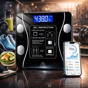 Balança Digital Bioimpedância Profissional smart imc 180kg Bluetooth Corporal Aparelho Alta Capacidade aplicativo App para Android e para IOS Balança De Banheiro Academia - Imagem 10