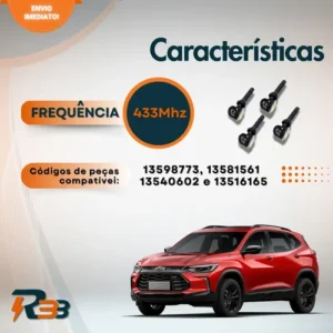 Kit Sensor Pressão Pneu Para Onix Cruze Tracker Spin S10 Gm - Imagem 8
