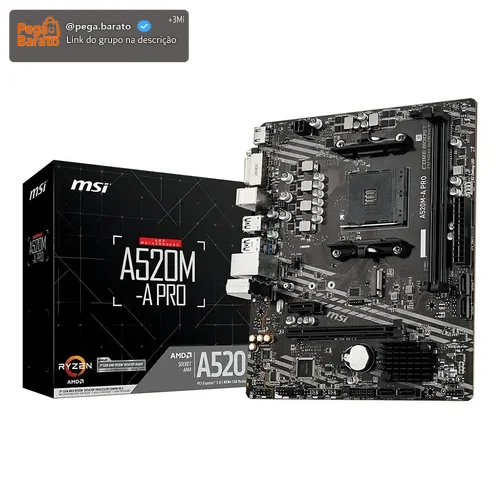 Placa-mãe Msi A520m-a Pro Am4 Matx Ddr4 Hdmi Dvi M.2