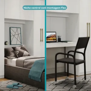 Guarda Roupa Casal 6 Portas 2 Gavetas Porto Branco Móveis Carraro - Imagem 9