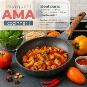 Panela Frigideira Cerâmica De Indução E Gás Compacta Profissional 24 Cm Linha Premium - Aero Home - Imagem 3