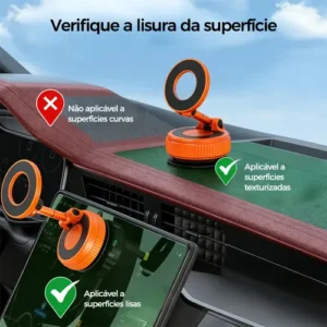 Suporte Celular Carro Magnético Rotativo 360dobrável Ventosa - Imagem 12