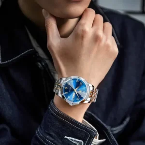 Relógio Masculino Original Olevs 9970 Aço Luminoso Clássico - Imagem 5