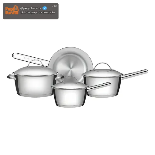Jogo De Panelas Com 4 Peças Aço Inox Allegra Tramontina