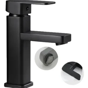 Torneira Para Banheiro Monocomando Preto Fosco Água Fria Instalação Em Bancada Compatível Com Cuba De Apoio Em ABS Resistente Design Moderno Alta Durabilidade E Fácil Limpeza FC-138 Via Flix - Imagem 10