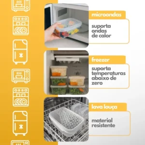 Kit 12 Potes Marmita 750 Ml Reutilizável Freezer Microondas - Imagem 4