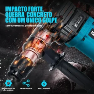 Martelete Rompedor Elétrico 1600w 220v 4,5j Profissional - Imagem 8