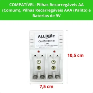 Kit 4 Pilhas + Carregador De Pilhas Rápido Bivolt Aa/aaa - Imagem 6