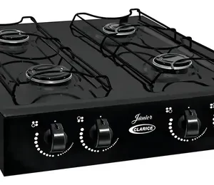 Fogão Portátil 4 Bocas Clarice Junior Preto GLP Acendimento Manual - Imagem 3