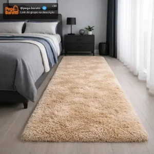 Tapete Passadeira Sala Quarto Felpudo Peludo Macio 200x60 - Imagem 1
