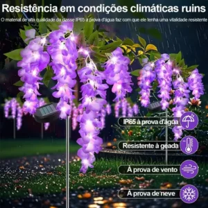 Kit 2 Luz Solar Led Toque Real Cerejeira Artificial Jardim - Imagem 4