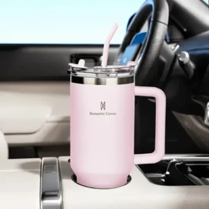 Copo Térmico Gigante 1,2l Inox Com Tampa E Inox Canudo Cor Rosa Cor Pura / Material Fosco - Imagem 3