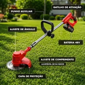 Aparador De Grama Elétrico Knakasaki 48v 10000rpm Potente - Imagem 6