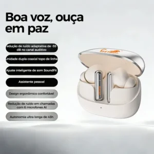 Fone De Ouvido Sem Fio Eletro mex J-87pro Tws Bluetooth 6.0, 40 Horas De Reprodução, à prova d'água IPX8, Com Microfone, Para TV, Smartphone, Laptop, Computador E Esportes Branco - Imagem 3