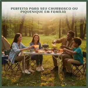 Mesa Dobrável Vira Maleta Alumínio Com Alça Portátil 90x60cm Para Camping Pesca Jardim Área Externa Ou Interna Salão De Festas Gourmet Cor Branco - Imagem 10