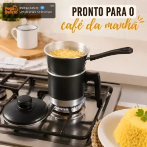 Panela Cuzcuz Cuscuzeira Individual Kit 2 Em 1 Alumínio Mini - Imagem 1