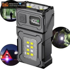 Lanterna Tatica Militar Potente Forte Recarregavel Multiuso Emergência Automotiva Prova Dagua C/ Power Bank - Imagem 1