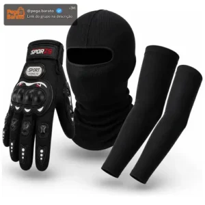 Kit Moto Luva Touch Balaclava Manguito Proteção Uv50+ - Imagem 1