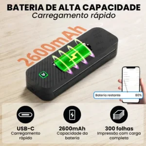 Impressora Térmica E De Tatuagem 2en1 Portátil Com Bluetooth - Imagem 6