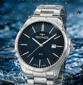 Relógio Technos Masculino Prata Inox Prova D'água Original - Imagem 4