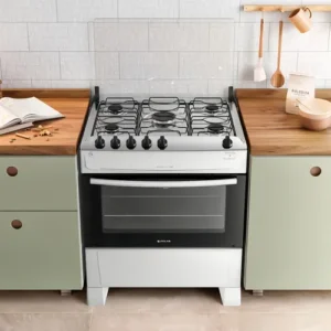 Fogão 5 Bocas Branco A Gás Com Mesa Inox Atlas Mônaco Top - Imagem 7