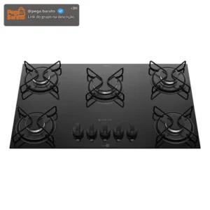 Cooktop 5 Bocas Atlas Agile Up com Mesa De Vidro A Gás Preto Bivolt - Imagem 1