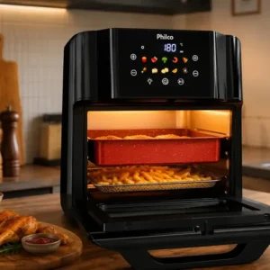 Philco PAF15C Fritadeira Air Fryer Oven 15 Litros Revestimento Redstone Porta Removível Luz Interna 10 Funções Preta - Imagem 9