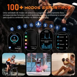 Relógio Inteligente Cardíaco Chamadas Bluetooth Esportivos - Imagem 7