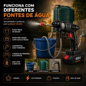 Lavadora Portátil Lava Jato De Alta Pressão 2 Baterias - Imagem 4