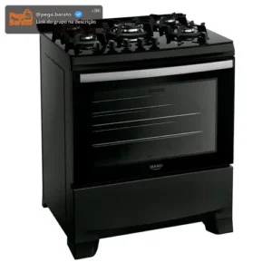 Fogão 5 Bocas Dako Supreme Black Glass com Mesa de Vidro Tripla Chama e Timer Digital Bivolt - Imagem 1