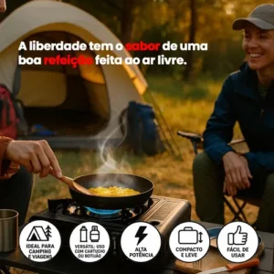 Fogareiro Camping Portátil Multiuso Trilha Pesca Com Maleta - Imagem 8
