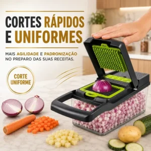 Cortador Fatiador Ralador De Legumes Frutas Vegetais Triturador Picador Manual 16 Peças para Cozinha Mandolin Inox Sólar - Imagem 9