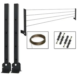 Varal De Roupa Retratil Dobravel De Parede + 20m De Corda - Imagem 8