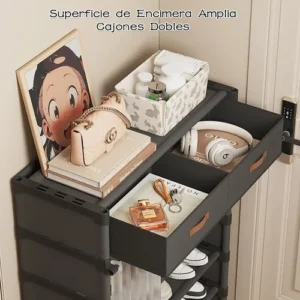 Armario Sapateira Multiuso Vertical 7 Andares Com Gavetas - Imagem 5