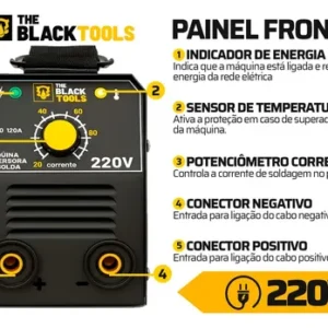 Máquina Solda Inversora Mma The Black Tools Preto 50/60hz Voltagem - Imagem 6