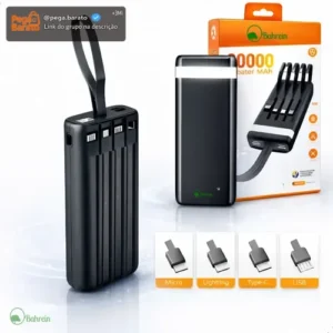 Carregador Portátil Power Bank 20.000mAh com Carregamento Turbo para Celular Bahrein - Imagem 1