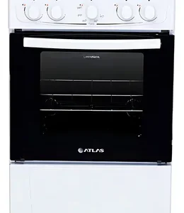 Fogão de chão Atlas Coliseum Plus A Gás 4 queimadores Branco com Mesa de Inox Porta com visor e Forno de 50 Litros - Imagem 2