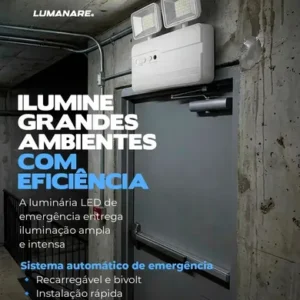 Kit Com 2 Luminária De Emergência Led 2200 Lumens 20W Potente Forte Profissional Recarregável 127/220v Bivolt 6h - Imagem 5