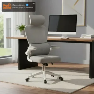Cadeira Escritório Ergonômica Python Fly B07 Cinza Com Suporte Lombar - Imagem 1