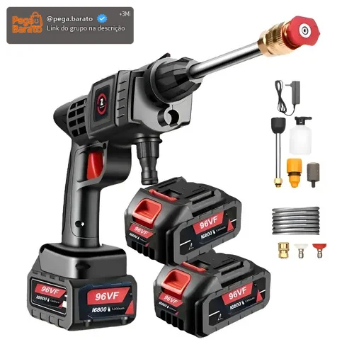 Lavadora Alta Pressão Portátil 96v 1000w Kit Mala 2 Baterias