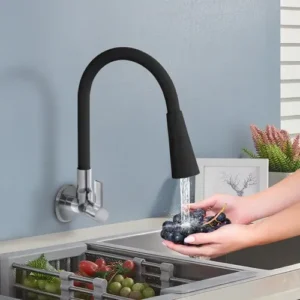 Torneira Cozinha Gourmet Parede - Preta/flexivel/duplo Jato - Imagem 7