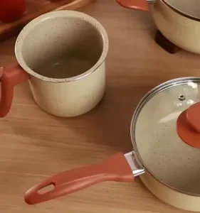 Jogo 5 Panelas Antiaderentes De Ceramica Terrara Bege - Oikos - Imagem 2